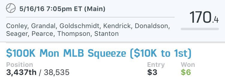 DFSPowerPro's tweet image. Yet another great night in MLB for DFS PowerPro, Trayce Thompson double dong was clutch!