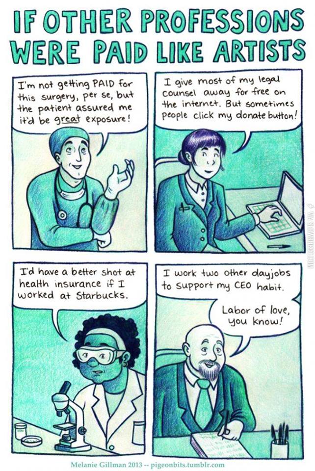 Art4BasicIncome's tweet image. If other professions were paid like artists... #payartists 
Artists are in a desperate need of a #basicincome