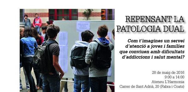 PSICOSOCIOLO's tweet photo. @MURIANAROSI Repensant la patologia dual. Dia 28 de maig a l'Ateneu L'Harmonia https://t.co/M2VQiaZpsn