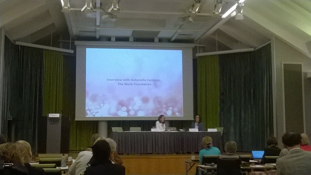eumsplatform's tweet photo. @emmadragon interviews Antonella Cardone of @WorkFoundation on the #ReadyforWork programme. #EMSP2016 #MSWorkability https://t.co/4zEYC0Dv55