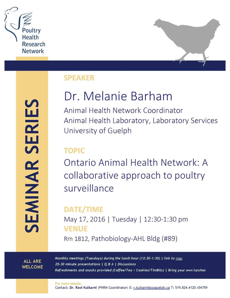 UoGPoultryClub's tweet photo. Poultry Health Research Network seminar TODAY from 12:30-1:30! https://t.co/XgNPKSiSMM