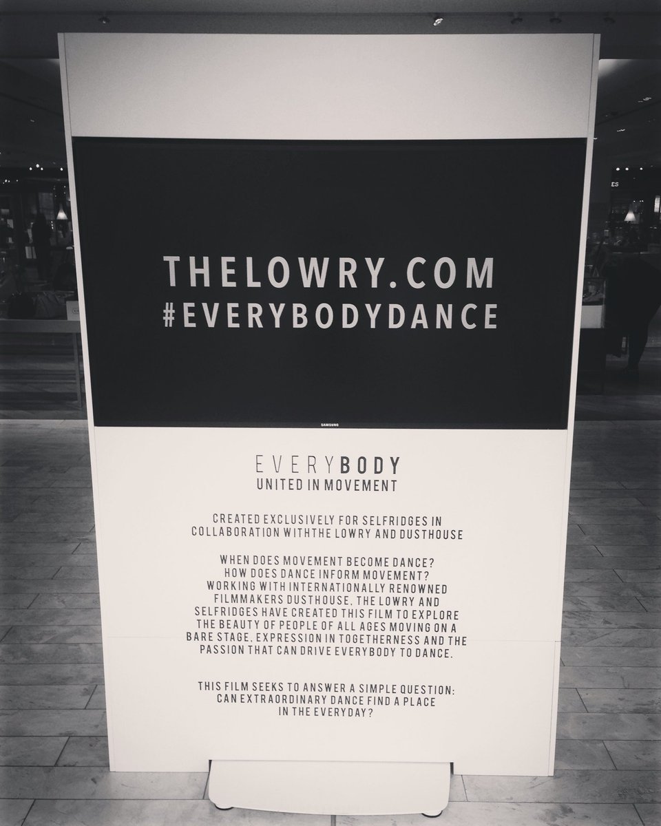 dusthouse's tweet photo. Exclusive film for @Selfridges made in collaboration with @The_Lowry, now playing at their Manchester store. #dance https://t.co/qQmo8jOCmb