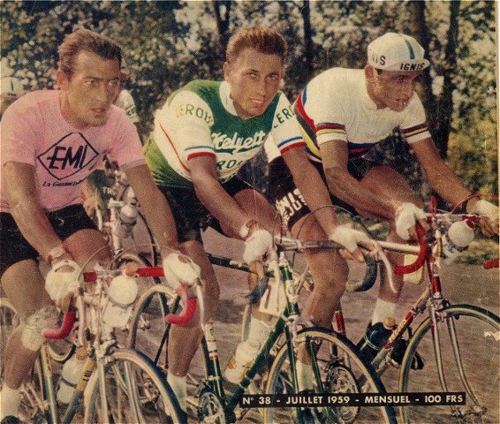 Mͨeͪrͬsͥˢcͭhͥᵃᶰ 🇪🇺🌍🇱🇺 en Twitter: "#Giro 1959: le luxembourgeois  Charly Gaul (leader en rose), Jacques Anquetil et Ercole Baldini (maillot  arc-en-ciel)… "