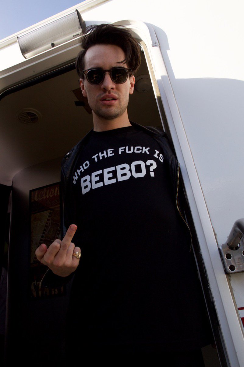PanicAtTheDisco's tweet photo. Asking the hard-hitting questions...who THE FUCK is beebo? New shirt, this week only https://t.co/efp2G5OP8s https://t.co/NYQznBrqSn