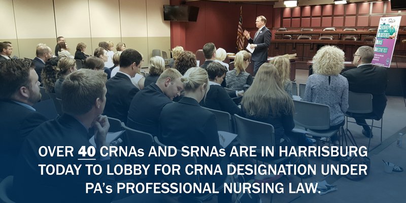 PANACRNA's tweet photo. 40+ CRNAs turned out for #CapitolDay2016 to advance legislation to define CRNA under PA state law! https://t.co/P0s8At88iZ