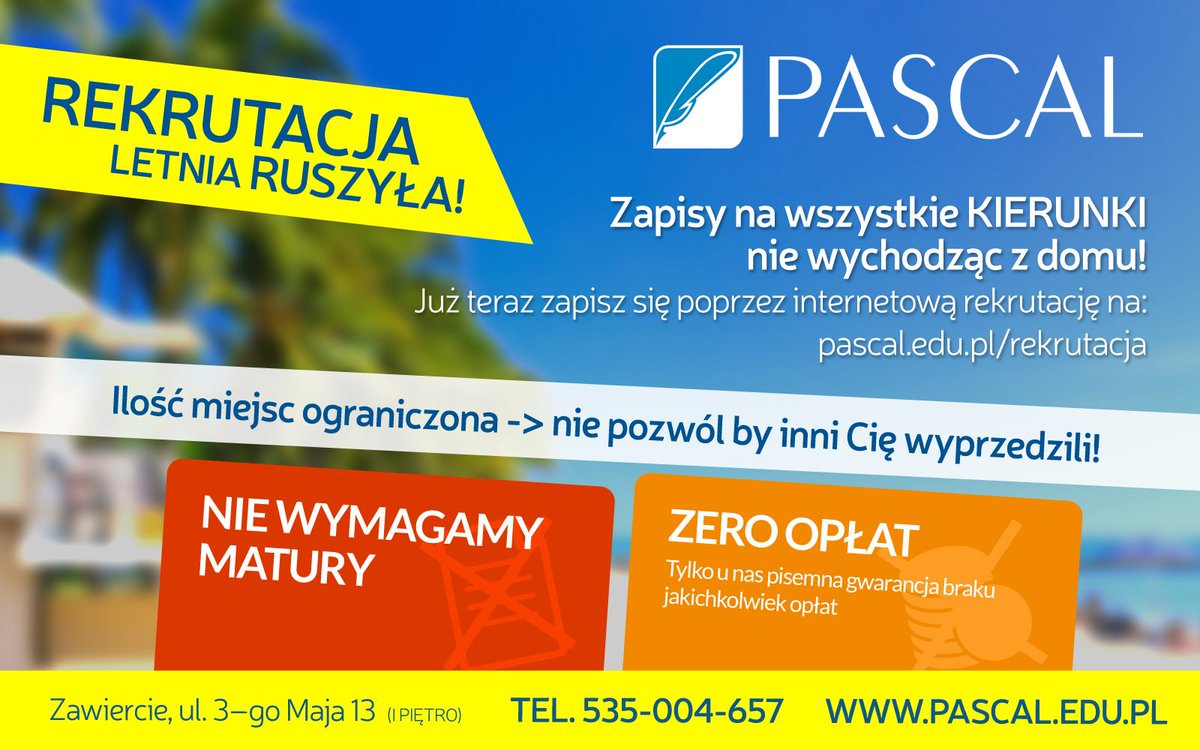 PascalSzkola's tweet photo. Bezpłatna Szkoła Pascal w Zawierciu! #kosmetyka  #BHP #florysta  #zawiercie #kursy        https://t.co/Bhv3QMNAF1 https://t.co/CKMntctTsG