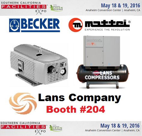 SoCalCompressor's tweet image. Joins us at Southern California Facilities Expo! Booth #204 LansCompany.com