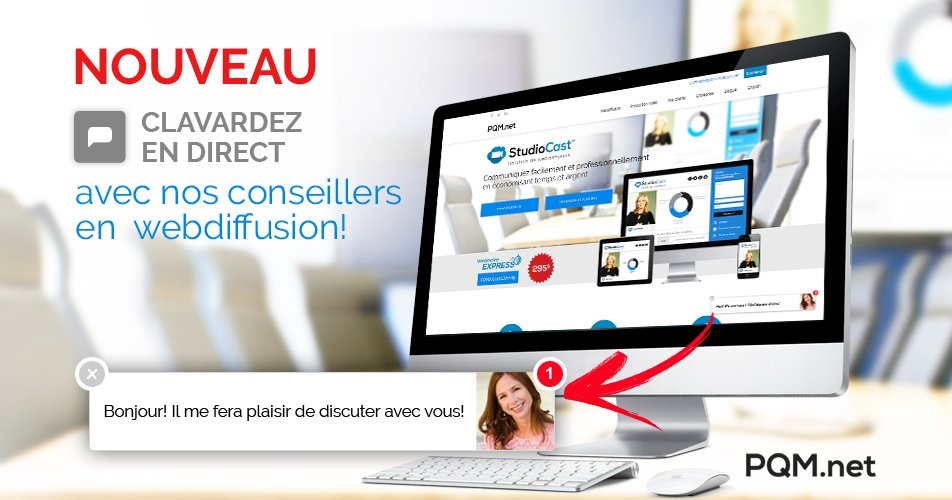 PQMnet's tweet image. NOUVEAU sur notre site web! Clavardez en direct avec nos conseillers! #StudioCast #PQM