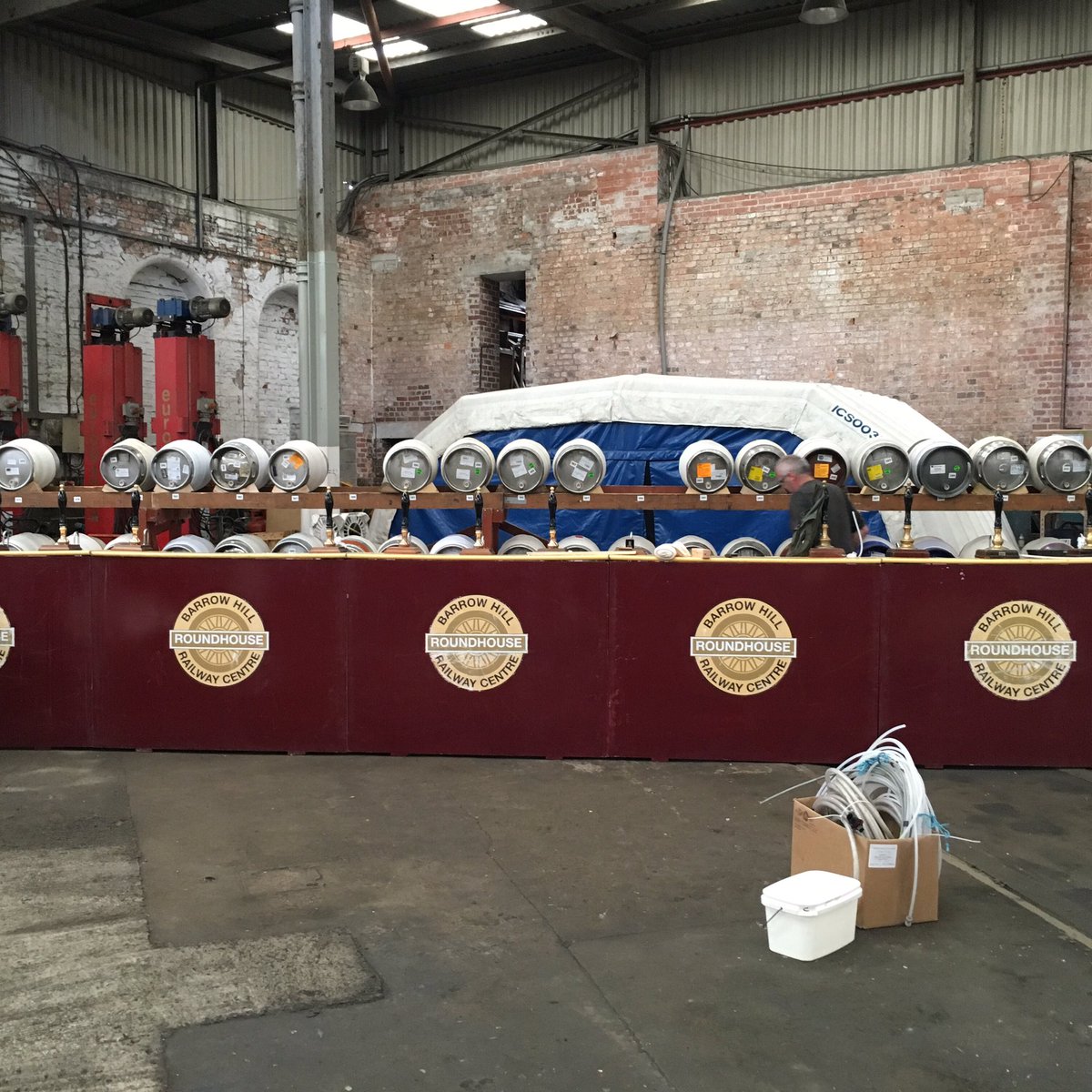 waynoatkinson's tweet photo. @RailAleFestival 2 days graft but set ups nearly done👍🍻🍻 https://t.co/P9d1WoVSLE