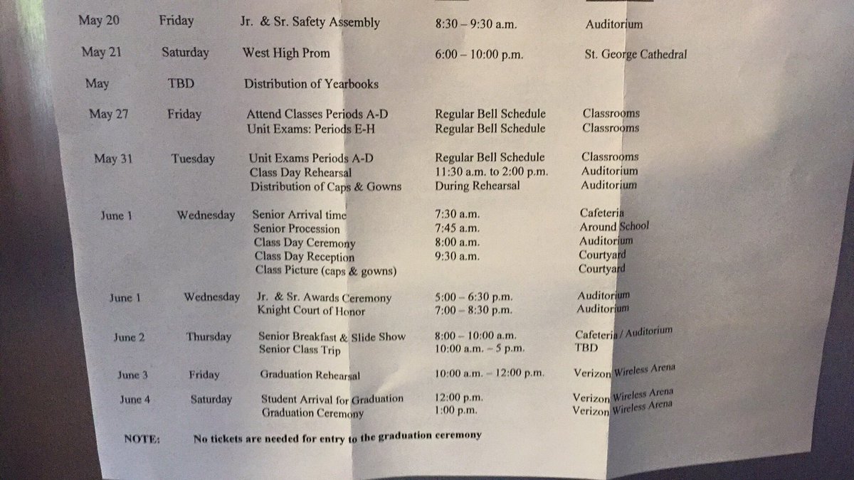 westclassof2016's tweet photo. senior activities! Mark your calendars! 🎓 https://t.co/gcdnPfsTtP
