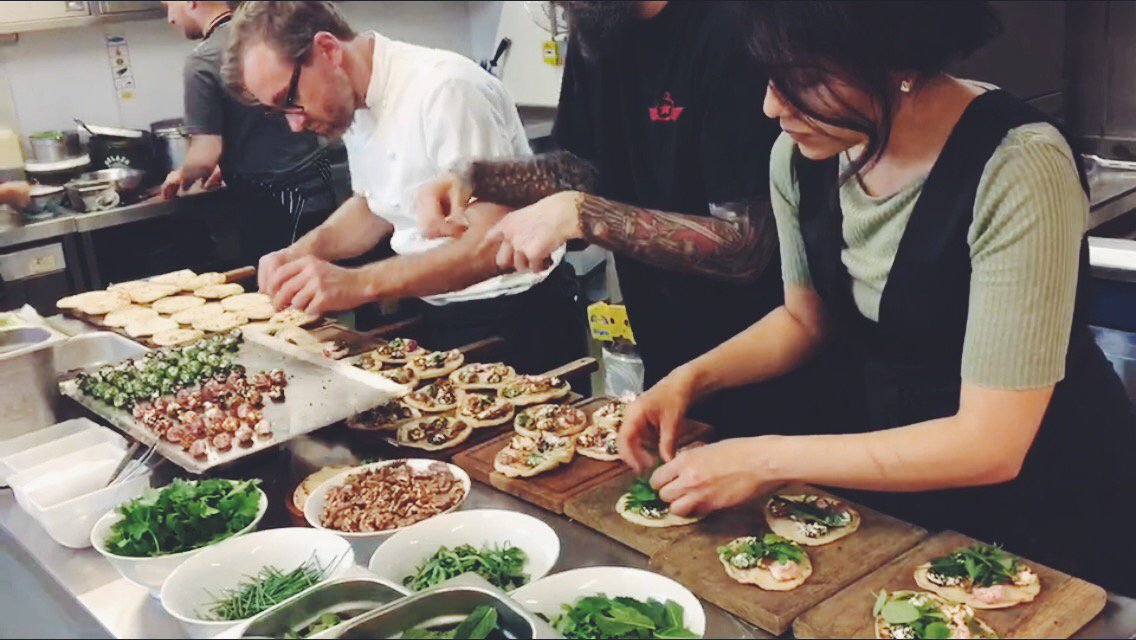 solizardosht's tweet image. My beautiful sister preparing Persian sweet herb tacos at our supper club @Wringer_Mangle hosted by @vicstewart