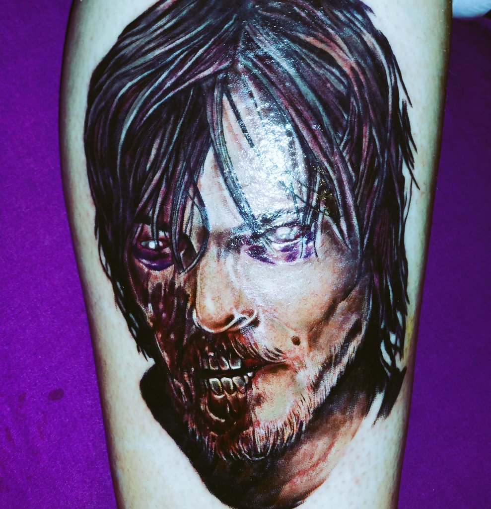 @wwwbigbaldhead new tattoo #daryldixon #thewalkingdead #zombified