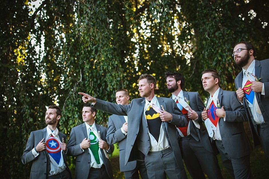 A groom and his groomsmen are the best kind of superheroes! See more > bit.ly/1TWokeH via <a href="/AamieGillam/">Aamie Gillam Photography</a>