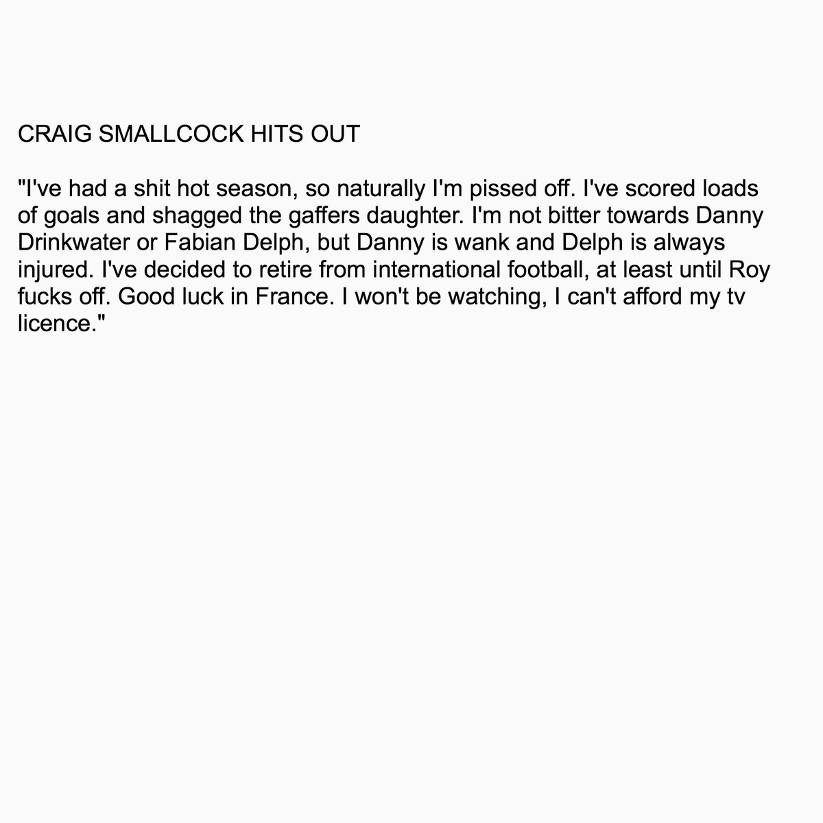 shoppinginspir's tweet photo. Wankford forward Craig Smallcock reacts to the England squad announcement... https://t.co/hCNfvwqvm9