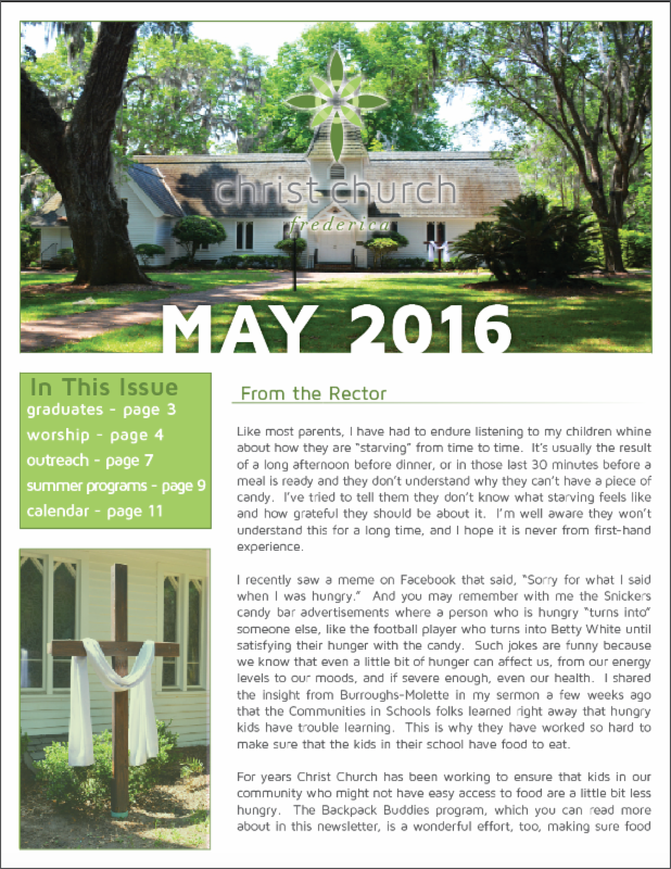 ChristChurchSSI's tweet photo. The May 2016 Newsletter is here! https://t.co/KNjyXtV9JB https://t.co/MrhYljsVyC