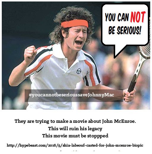 #youcannotbeserioussaveJohnnyMac - They are trying to make a movie about him.  This must be stopped.