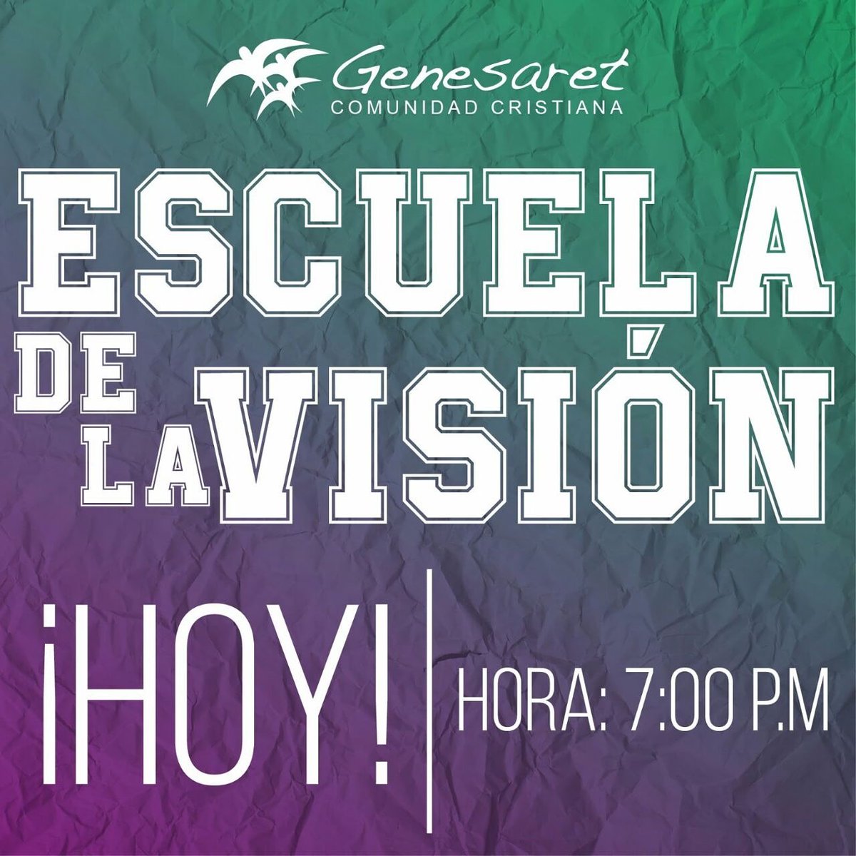 CCGenesaret's tweet photo. ¡Si quieres ver bien, juntate con gente de VISIÓN! Te esperamos a las 7:00 pm. #EDE #ESTIEMPO  #GENESARET https://t.co/DEspf0T7qa
