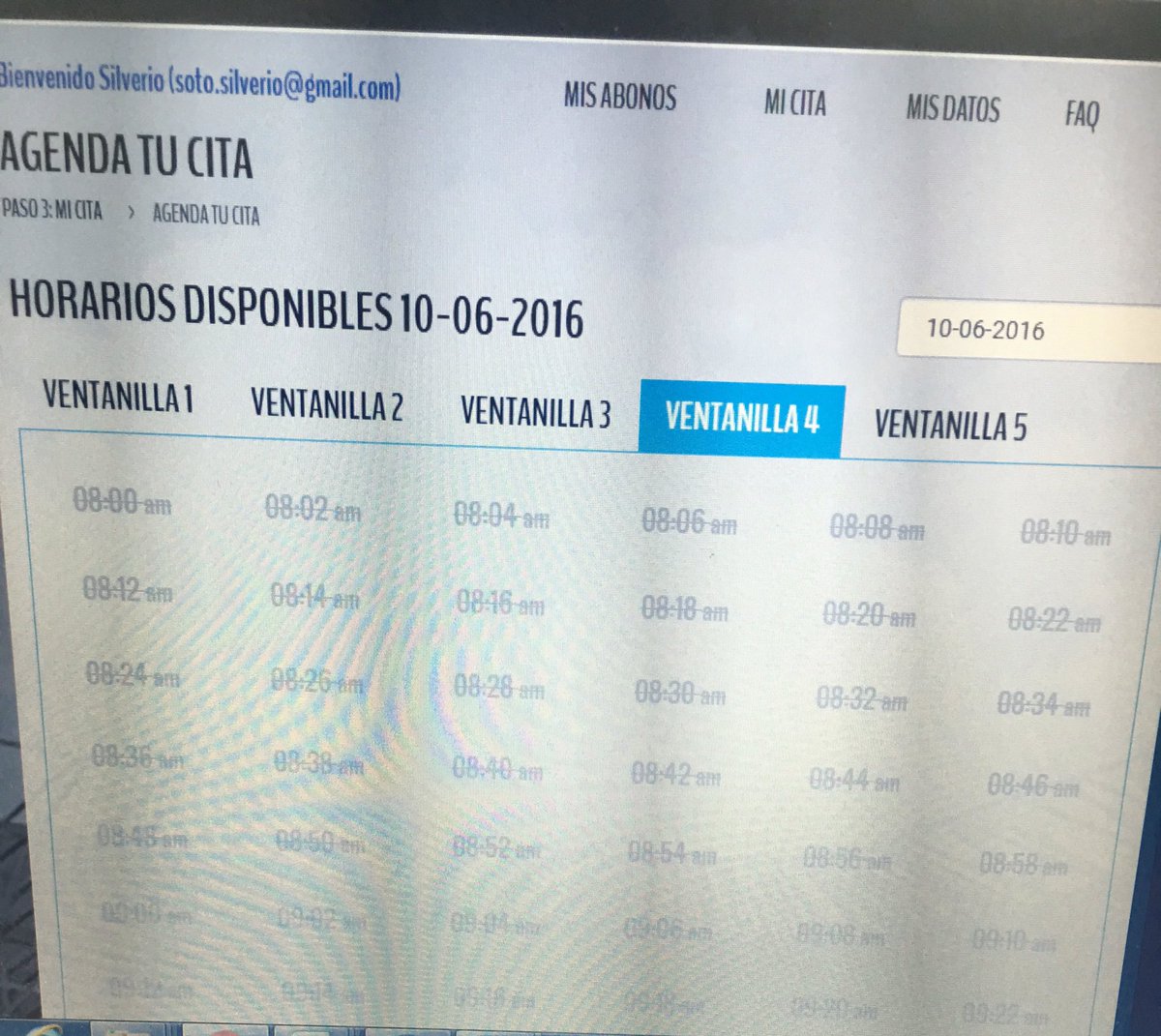 silverio_soto's tweet photo. @Rayados que pasa si ya no hay ningún horario disponible para cita? A ningún horario, ningún día. https://t.co/fCHAuMXtqS