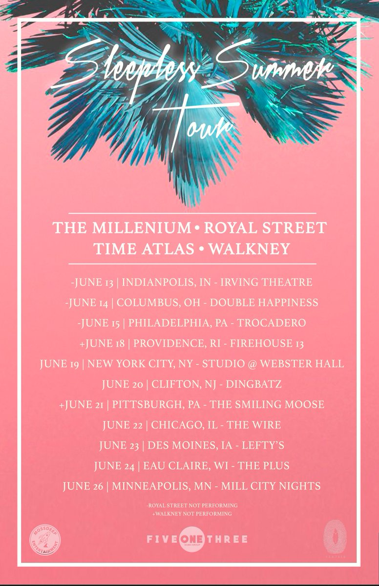 TheMilleniumWI's tweet photo. It's been 6 months too long since we last hit the road.
Join us for the #SleeplessSummerTour. TIX ON SALE THURSDAY https://t.co/lMuioGRrHW