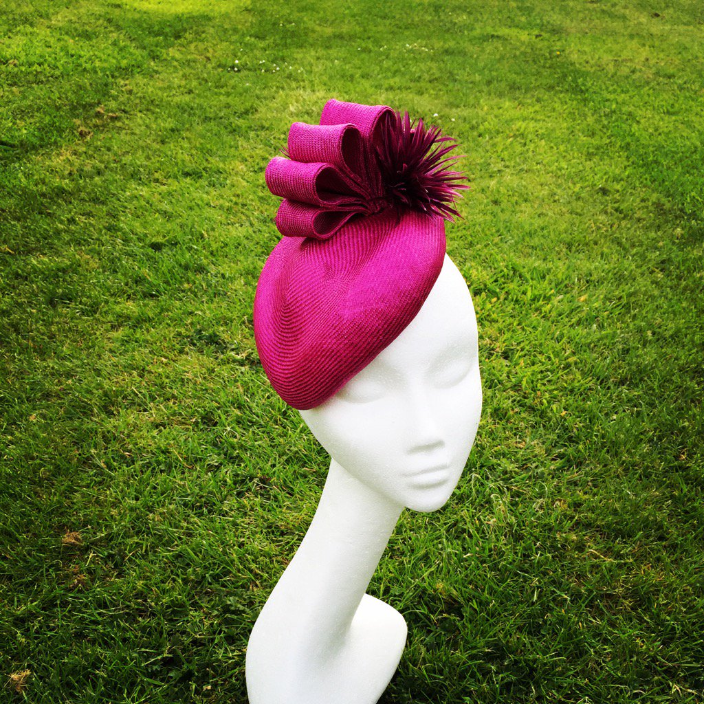 raspberry pink wedding hats