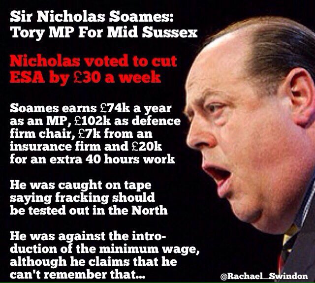 Rachael_Swindon's tweet photo. Here's greedy @nsoamesmp and he blocked me for asking about cuts to disability money. He claimed £144,000 last year. https://t.co/2Rwe7Uod6Q