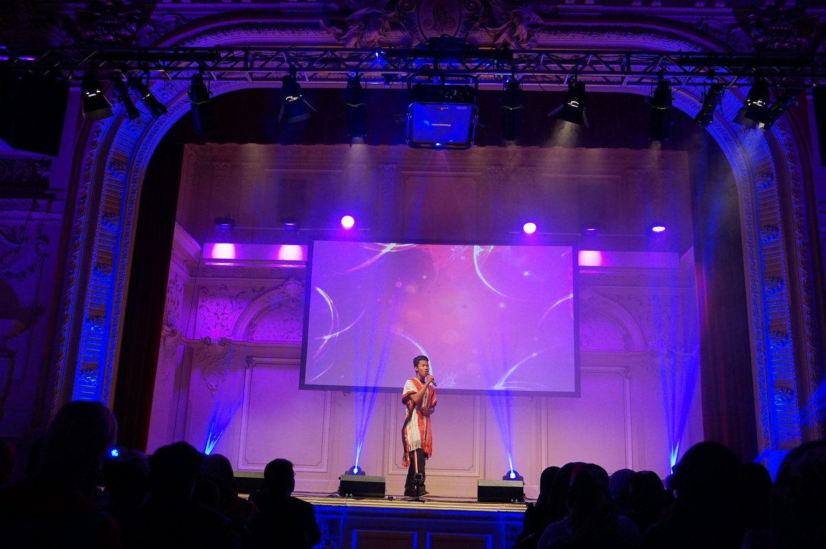 intFLC's tweet photo. Jorrdy from Madagascar on the stage with 'Mahatsiaro' @ #Linz, #Austria #IFLC2016 @iflcAustria https://t.co/IUTBbasiiz