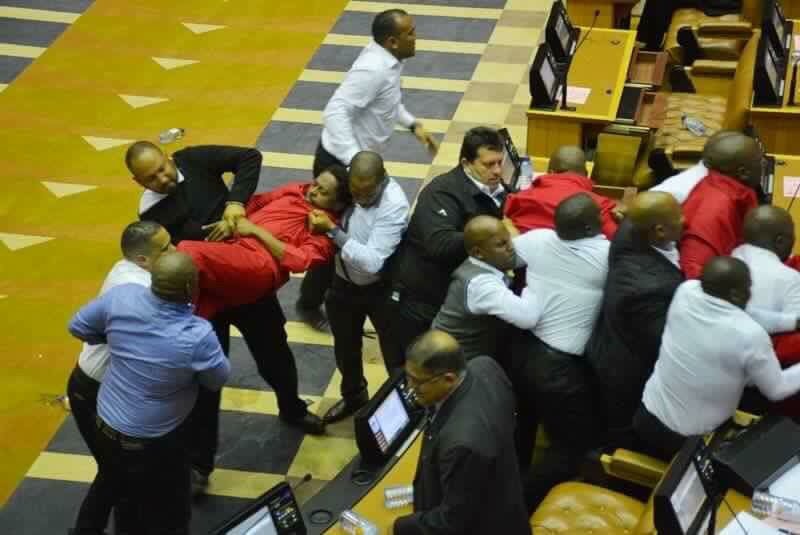 Abramjee's tweet photo. Why are male protection officers allowed to evict women MP's from @ParliamentofRSA ? https://t.co/qAmtVEI4Nj