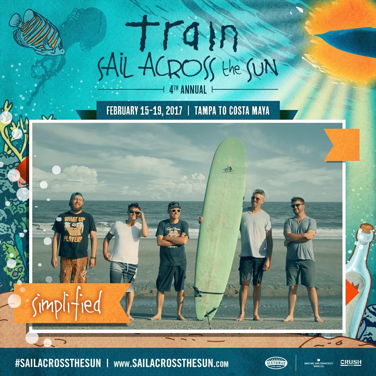 Simplified_Band's tweet photo. We are beyond stoked to be joining @train for the 4th annual @TrainCruise! We can't wait! - @Simply_Sheridan https://t.co/Wq8jMQkNm3