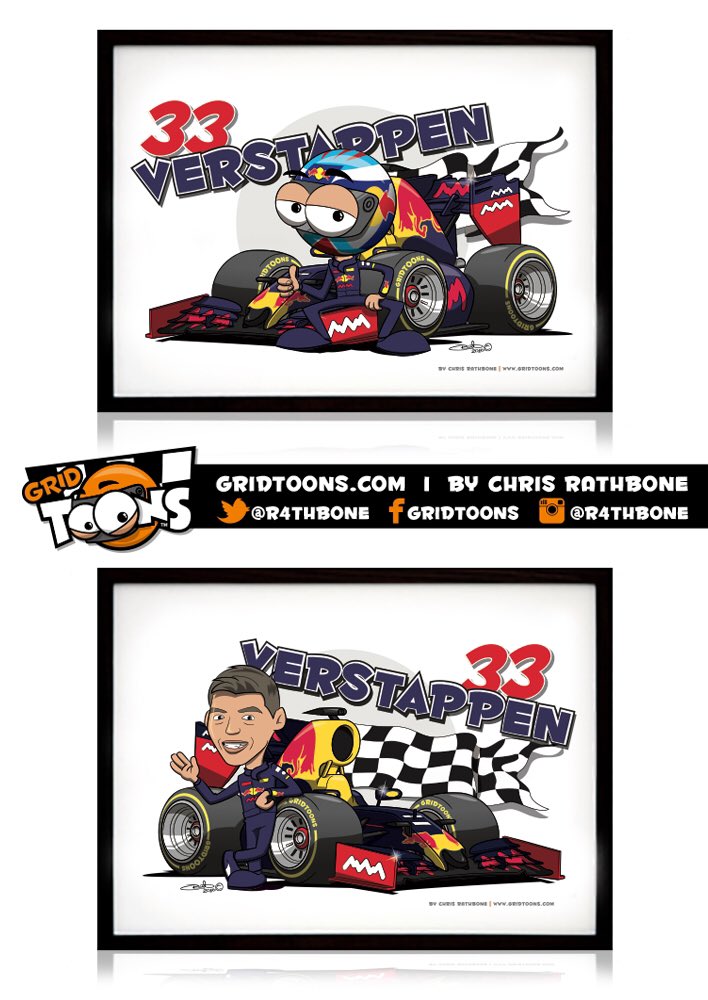 R4THBONE's tweet photo. Updated my 2016 #Verstappen #RedBull #GridToons prints. Get yours now here: https://t.co/gXoJts29HV #F1 #SpanishGP https://t.co/Xg7Kxd6YjO