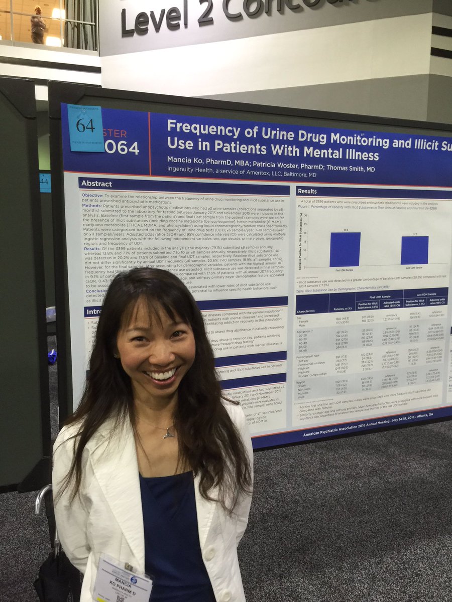 Ingenuity Health is here at #APAAM16 with new research on illicit drug use among people prescribed ATPs. Poster 64.