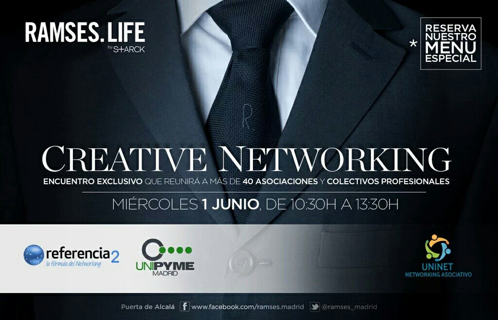LuisMiguelAlbor's tweet photo. @RAMSES_MADRID acogerá el 01/06 el Mayor evento de #Networking Asociativo. Plazas limitadas

https://t.co/wZrhAjRbMc https://t.co/cFX56UBoww