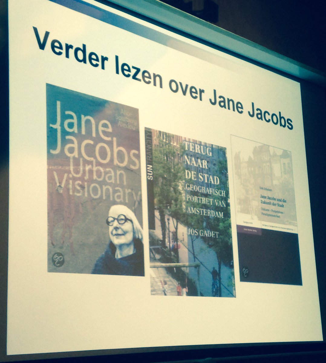 RUIMTEVOLK's tweet photo. En de literatuurtips voor verder lezen van Gert-Jan Hospers #janejacobs #rvcollege https://t.co/E2mzSblFRy