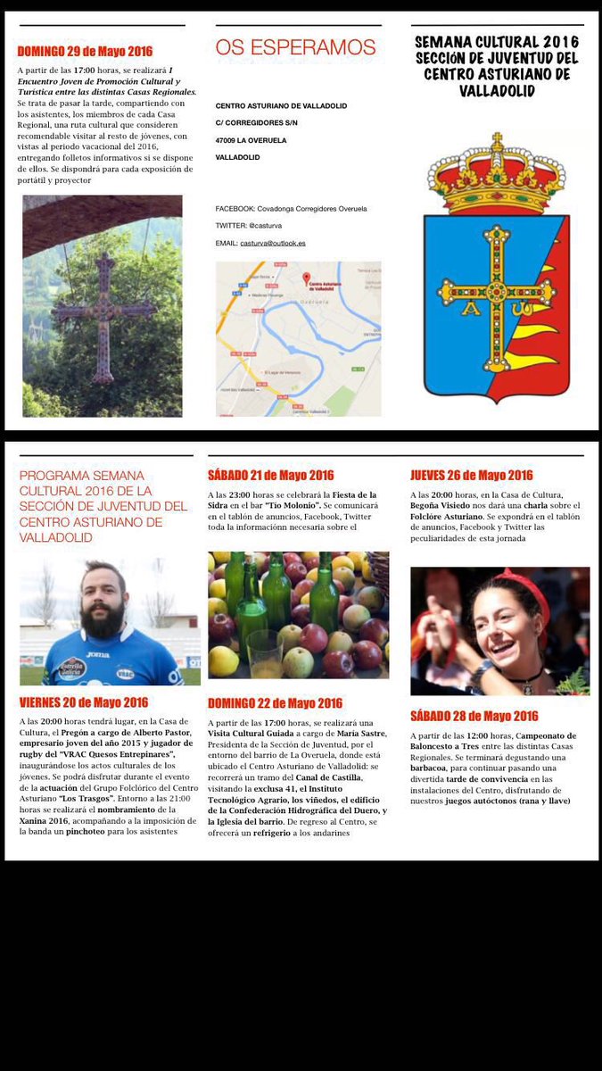 Semana Cultural Sección de Juventud 2016. El 26 la charla la dará Pelayo Pérez