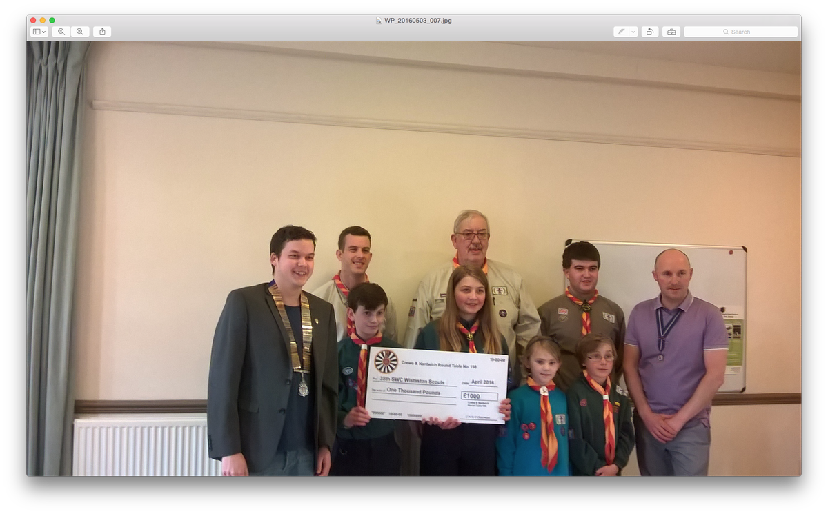 wistastonscouts's tweet photo. 35th Receiving a cheque from The Crewe and Nantwich Roundtable #newhut #santafloat https://t.co/ZL12hy9ZUk