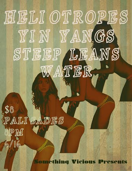 #tonight 
.@freshsalsa95 presents...
<a href="/heliotropesband/">Heliotropes</a>
The Yin Yangs
<a href="/steepleans/">steep leans</a>
Water
Tix: ticketf.ly/24XDWqa