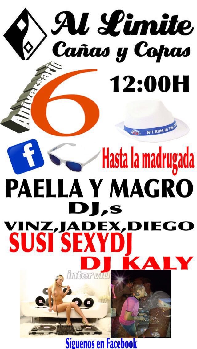 AllimiteStaCruz's tweet photo. 6° Aniversario Sábado 21.  Con Dj's : Jadex &amp; Diego y Vinz... Regalos... Y x la noche Susi Sexy Dj y Dj Kaly https://t.co/d0x11zzJjE
