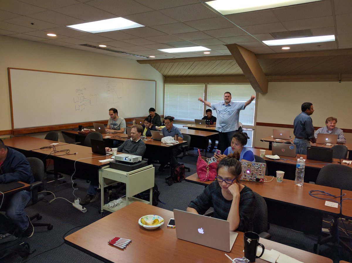 TheEvergreenDev's tweet image. @wnodom declaring victory during #angularbootcamp #angularjs #angular2  rc workshop