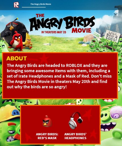Merely On Twitter The Angry Birds Movie Page Is Live On Roblox I Ve Hidden An Interactive Easter Egg In It Https T Co O8apjl44gi - angry birds roblox games