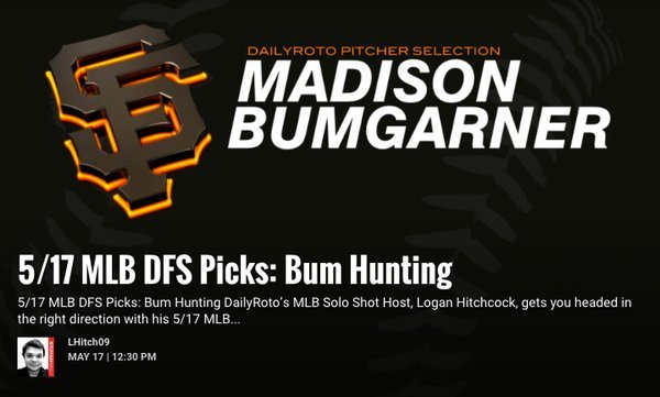 DailyRoto's tweet photo. In @LHitch09's #MLB #DFS picks, he's encouraging #BumHunting Presented by @FantasyDraft https://t.co/MXqPBv0mkh https://t.co/07O0whKIHS
