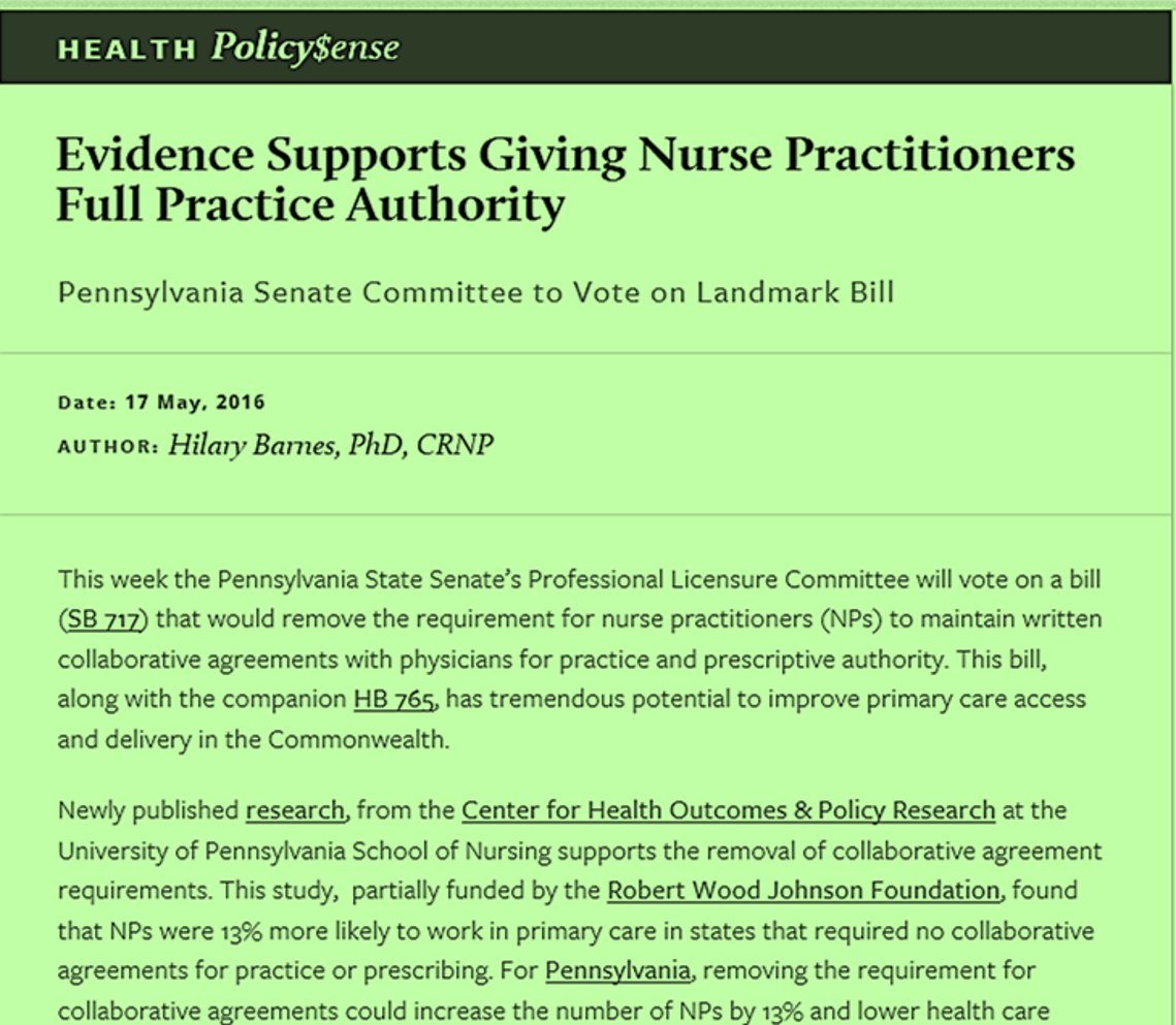 Penn_CHOPR's tweet photo. PA Senate Comm 2 vote on #LandmarkBill 2 gve #NPs Full Practice Auth https://t.co/IqlSDHj34u .@PennNursing .@PennLDI https://t.co/lk5PKK5z0P