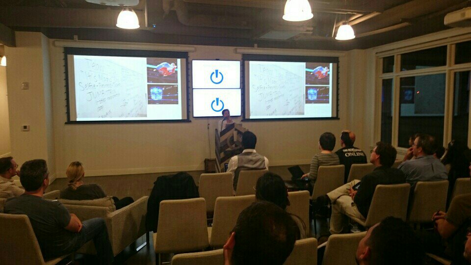 dc2fla's tweet photo. Orlando @DowntownUX meetup. @Jcramos426 presents her winning #hackthearena Team IDEA. https://t.co/Zgmegie2CI https://t.co/jSJvZSQOQo