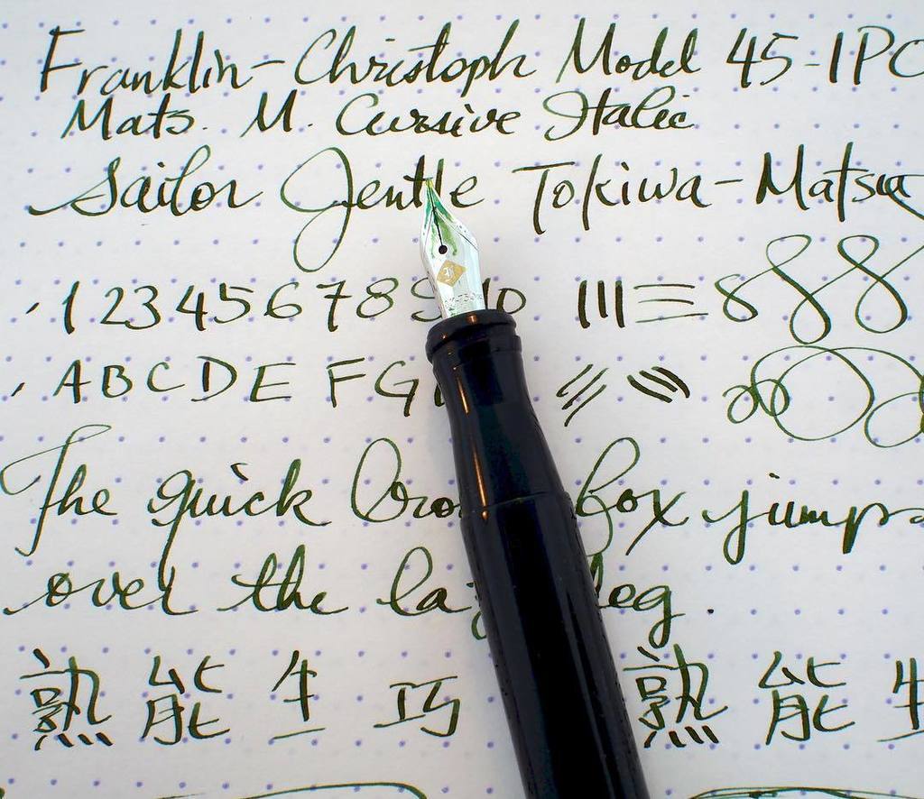 _PendorasBox's tweet photo. First impressions of @franklinchristoph #model45 #18k #matsuyama cursive italic 😍💗👍✨🎉 https://t.co/Ggm1AoRZ0j https://t.co/eGA8RUz8Sg