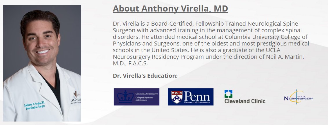 VNeurosurgery's tweet photo. #DrVirella is a highly respected spine surgeon specializing in a variety of spine procedures
https://t.co/UhsxMxA0UV https://t.co/wVHqNwQcit