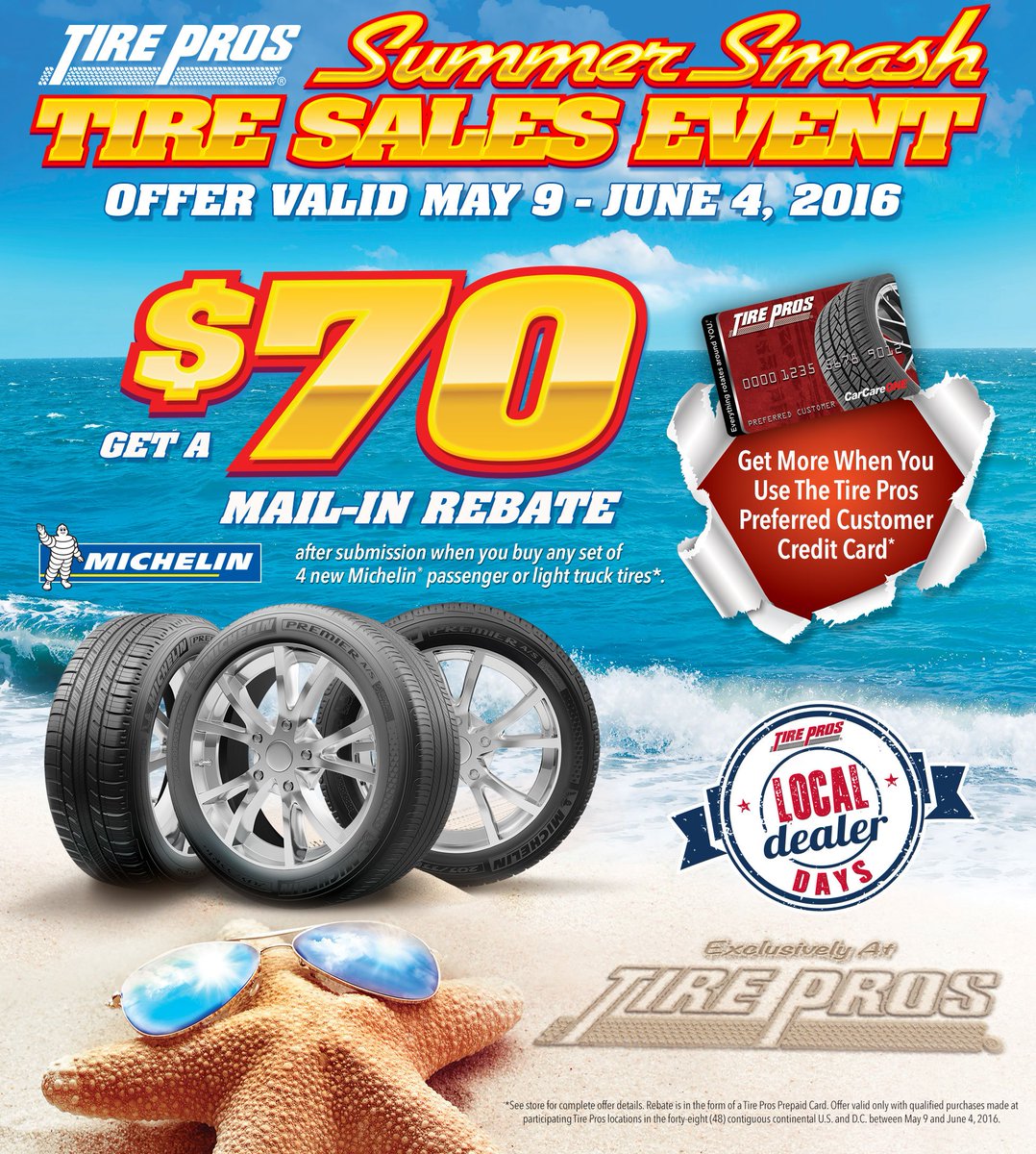 FamilyTirePros1's tweet photo. Get a $70 mail-in rebate when you buy any set of four new #Michelin passenger or light truck tires! #LocalDeal… https://t.co/NmZ4cbix6q