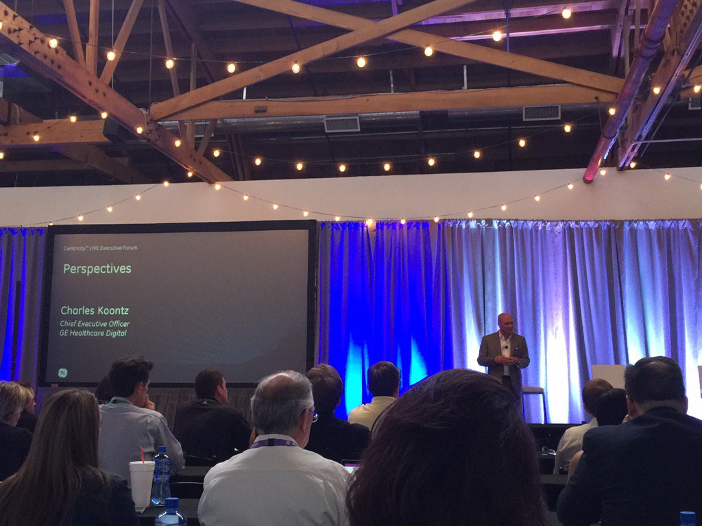 NathMcCaughley's tweet photo. #CentricityLIVE .. Charles Koontz, CEO GE Healthcare Digital kicking off Centricity Live 2016 !! https://t.co/l3QRwXPFwV