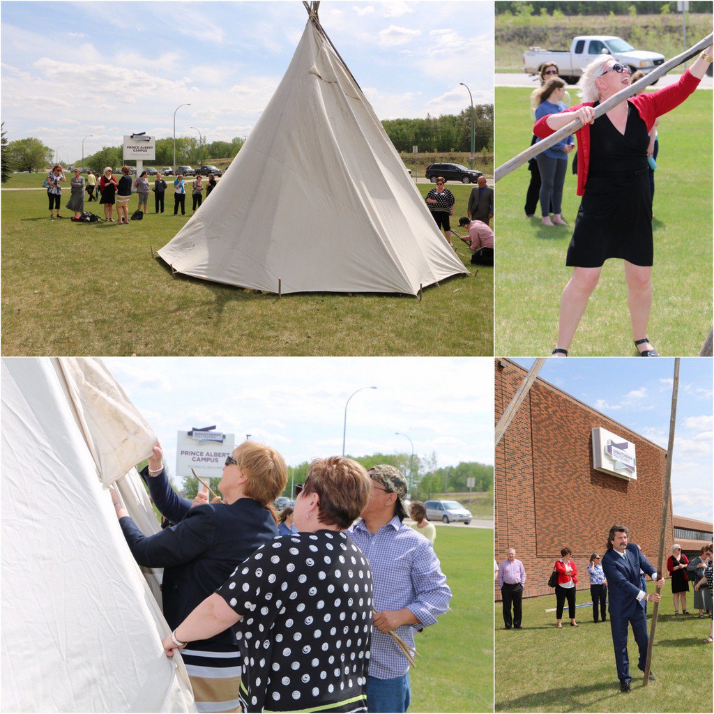SaskPolytech's tweet image. We had a tipi raising today at our Academic Leadership Workshop. #Indigenization #AboriginalStudentSuccess