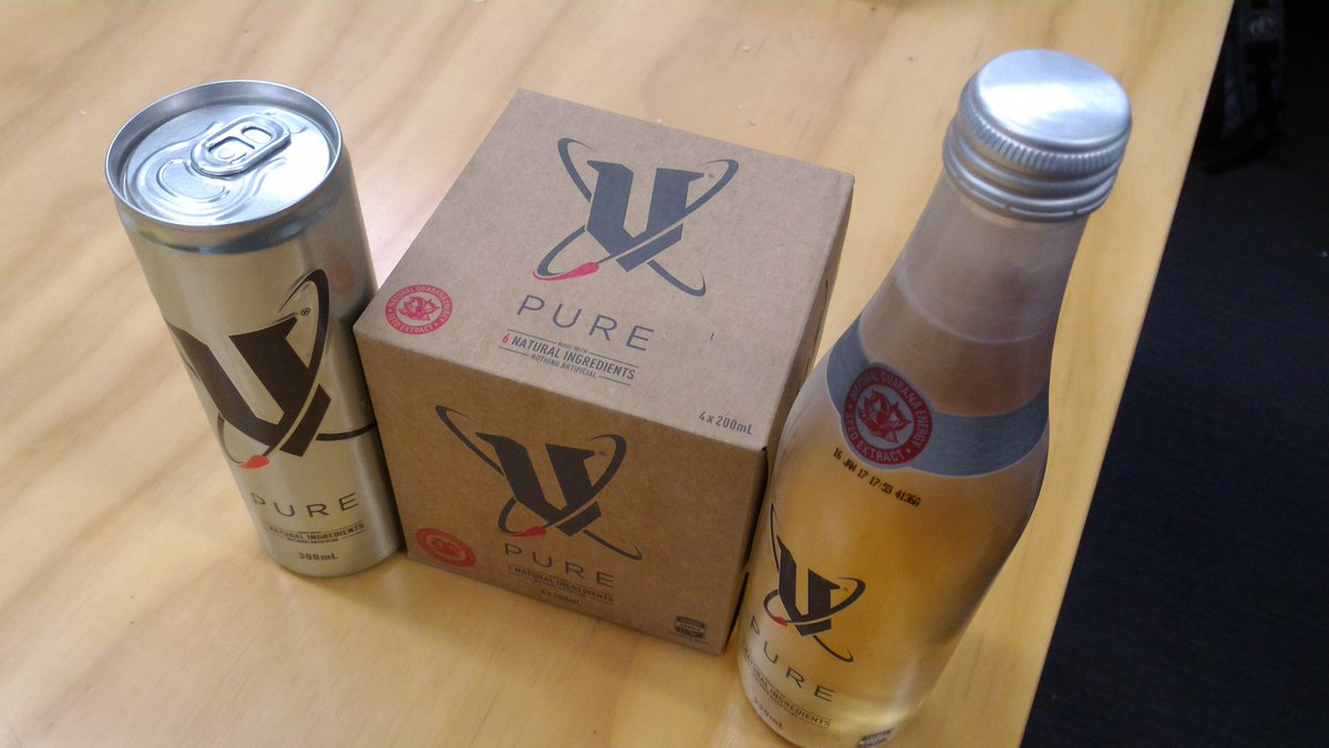 Snowypadre's tweet photo. #VPure has invaded the #LeapingTiger office! =D Good first opinions all around #V #VEnergy https://t.co/u2K8WtOp88