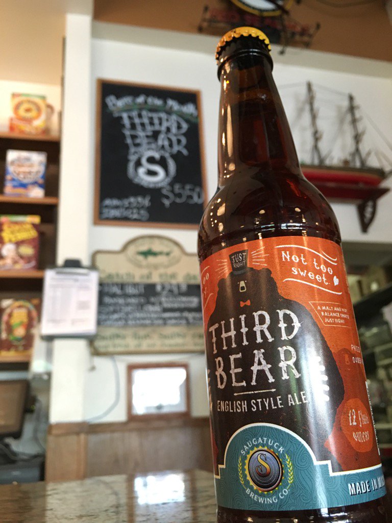 GlennsDiner's tweet photo. Come try the new beer of the month! @saugatuckbrew's Third Bear! #NotTooHoppy #NotTooSweet #JustRight https://t.co/eDCcz0E7Vl
