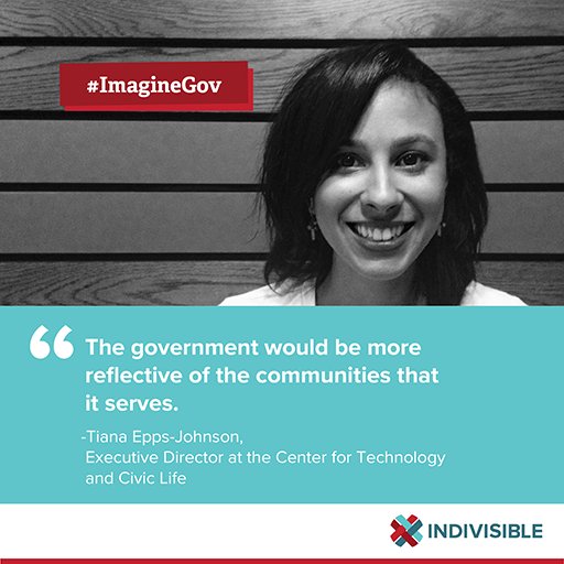 USIndivisible's tweet photo. .@tianaej at @HelloCTCL #ImagineGov's more young people & people of color in gov. https://t.co/kI51B7I5Uq https://t.co/DkRyDm8PlE