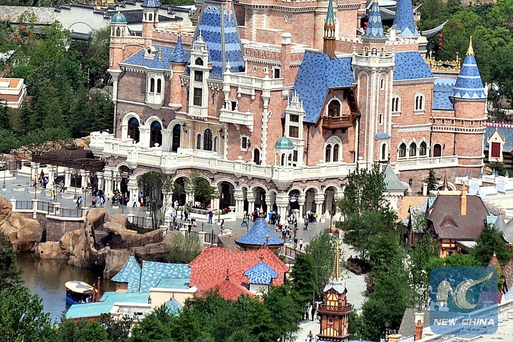 See Fantasy Fairy Tale Castle from the air. China's Shanghai Disney Resort will open on June 16